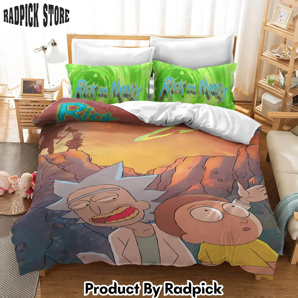 Rick and morty3 piece bedding set quilt duvet cover bed sheets sets  rp0423051
